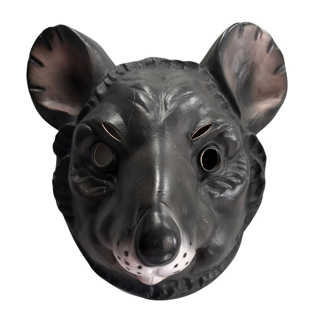 Vintage Black Rat Mouse Costume Mask Realistic Animal Halloween Accessory